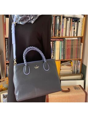Kate Spade 🌟Collector Edition 🌟 Navy & Blue Color-block Pebble Leather Bag♠️ NWT